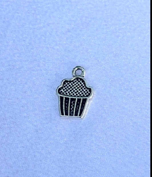 Silver Cupcake Charm