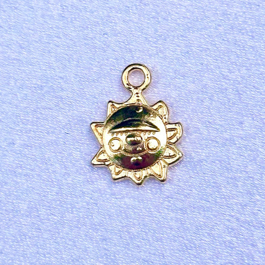 Gold Smiling Sun Charm