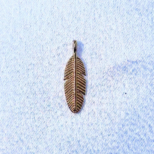 Gold Short Feather Charm