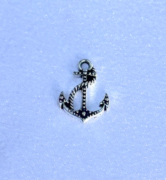 Silver Roped Anchor Charm