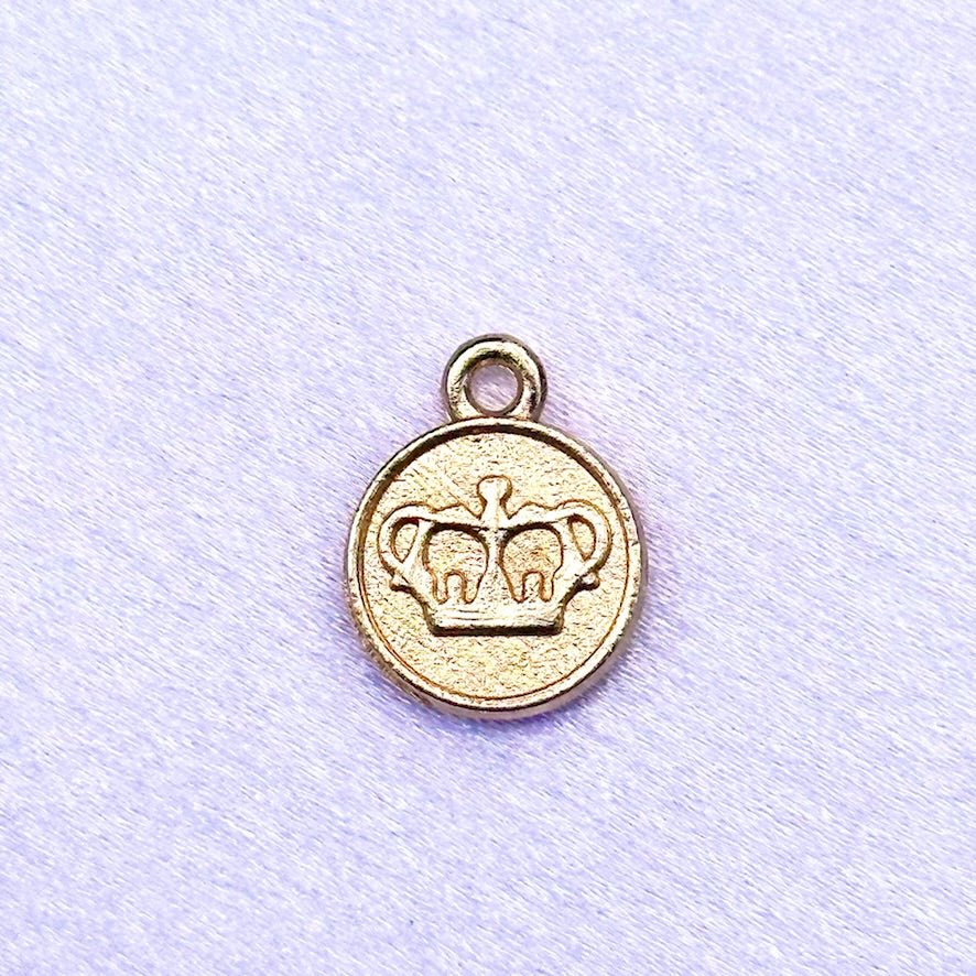 Gold Crown Coin Charm