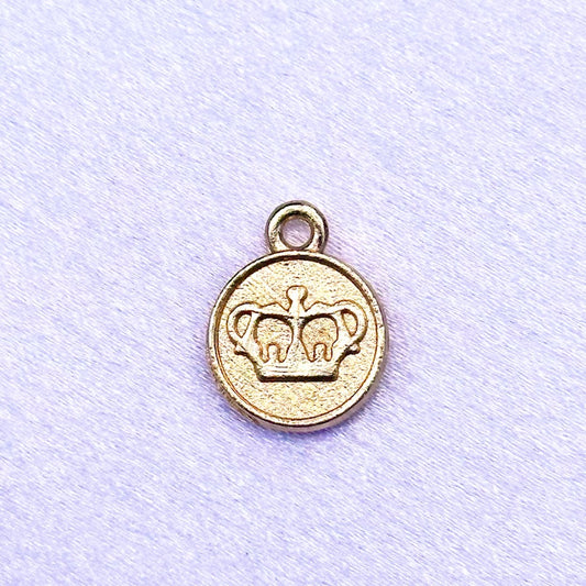 Gold Crown Coin Charm