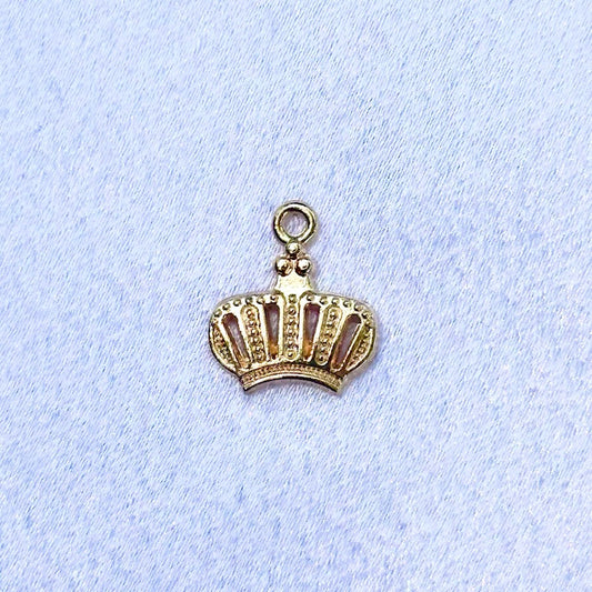 Gold Wide Crown Charm