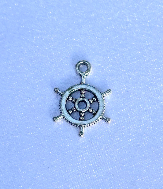 Silver Pirate Wheel Charm