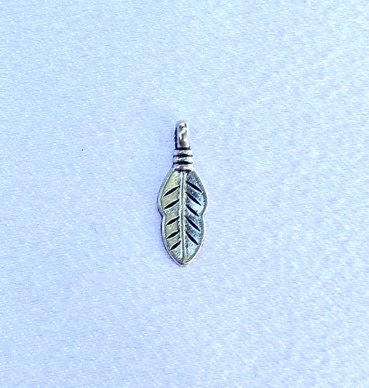 Silver Short Feather Charm