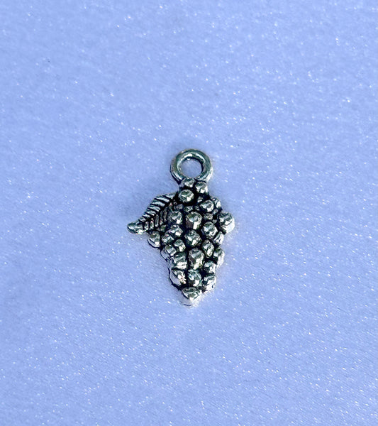 Silver Grape Cluster Charm