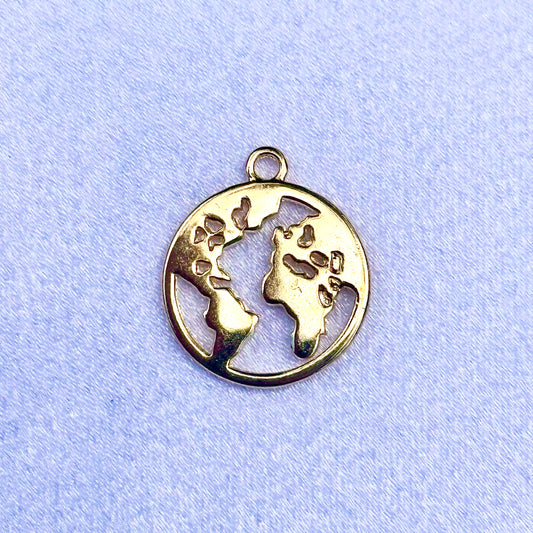 Gold Hollow World Charm