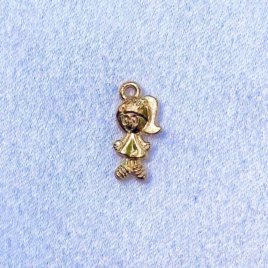 Gold Ponytail Girl Charm