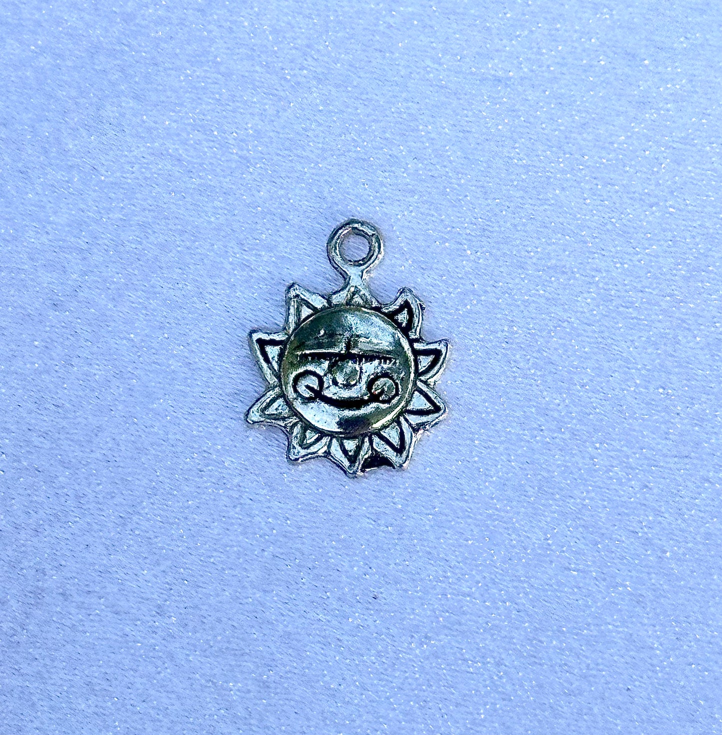 Silver Vintage Sun Charm