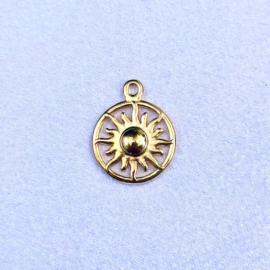 Gold Hollow Sun Charm